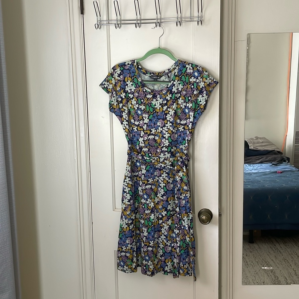 Toad & Co Women Cue Cafe Faux Wrap Floral Short Sleeve Dress S